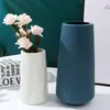 Jarrón de plástico colorido estilo europeo para el hogar flor seca dispositivo de flores decoración de mesa de comedor sala de estar contenedor de arreglo floral geométrico