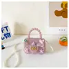 Bolsa Mini Feminina Fofa de Silicone Transparente Gelatina Verão Infantil Pequena Perfumada Pérola Desenho Animado Bolsa de Princesa
