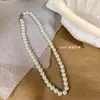 Colar de Pérolas de Vidro em Formato de Lingote para Mulheres, Adequado para Vestidos e Vestidos Qipao, Novo Modelo 2026, Corrente de Pescoço de Luxo Leve de Nicho High-End