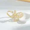 Anillo Abierto de Mariposa con Circonita Estilo Súper Hada Temperamental para Mujer Estilo Japonés y Coreano Microincrustado Anillo de Viento Sexy Joyería de Mano Moderna para Mujer