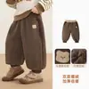 Pantalones de Forro Polar Kaka Panda para Niños Pantalones Deportivos de Otoño e Invierno para Niños Ropa de Invierno para Niñas Pantalones Largos de Invierno para Bebé