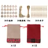 Conjunto de etiqueta de madeira de Natal e saco de presente de linho Calendário de contagem regressiva Saco para pendurar Bolso com cordão de linho de Natal