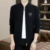 Cardigan de Tricô Masculino Outono/Primavera 2023 Casaco de Tricô de Alta Qualidade Moda Jovem e Meia-idade Jaqueta de Tricô Masculina