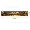 Banderas de Año Nuevo Chino Transfronterizas 2026, Cerveza, Fuegos Artificiales, Copas de Vino, Feliz Año Nuevo, Banderas Colgantes de Decoración para Ambiente Festivo