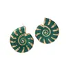 Aretes con forma de concha de venta caliente en stock, aretes de concha de colores dopamina, modernos y versátiles, aretes de nicho y de alta gama