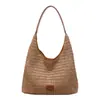 Bolso de Mano Tejido para Mujer 2026 Nuevo Estilo Estilo Perezoso Bolso de Hombro Gran Capacidad Casual para el Trabajo Vacaciones en la Costa Bolso de Axila