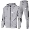 Chaqueta Cruzada 2025 para Hombre Primavera y Otoño Nueva Cremallera Traje Sudadera Ligera y Pantalones Deportivos Conjunto de Dos Piezas Ropa para Hombre