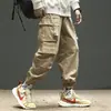 Calças de Trabalho Masculinas Largas Com Pelúcia Plus Size Casuais Calças Jogger Multi-Bolsos Primavera Outono Roupa de Trabalho Resistente ao Desgaste Calças Longas