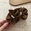 Presilha Banana de Laço de Tecido Estilo Coreano para Mulheres Enfeitada com Pérolas e Contas Presilha Vertical para Rabo de Cavalo Alto Presilha de Cabelo de Temperamento Suave Acessório de Cabelo