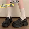Mocasines de Piel Genuina con Suelas Gruesas que Aumentan la Altura y Son Cómodos para Mujer, Zapatos Mary Jane Estilo Nuevo Primavera 2026, Zapatos Pequeños de Piel, Zapatos de Vestir