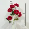 Gardenia seis cabeças Eustoma pastoral casamento guia de caminho arranjo de flores flor de seda auditório de casamento parede de fundo paisagismo flores artificiais