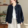 Chaqueta de béisbol holgada adelgazante de talla grande para otoño e invierno 2026, cárdigan versátil de manga raglán para mujer