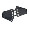 Cinturón Elástico Nuevo Transfronterizo Cinturón Elástico Estilo Hong Kong Vintage Perforado Piel Sintética Sello de Cintura Cinturón Ancho para Mujer