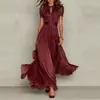 2026 Novo Verão Moda Feminina Europeia e Americana Transfronteiriça Elegante Estilo Francês Cor Sólida Renda Vestido