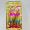 Punto de Venta al por Mayor Diez Cepillos de Maquillaje con Mango de Cola de Pez Electroplateados Diez Colas de Pez Herramientas de Belleza Deslumbrantes Electroplateadas