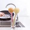 Cepillo para Ollas de Paja de Trigo con Mango Largo Cocina Antiadherente Descontaminación de Grasa Cepillo de Limpieza Se Puede Colgar Estufa Azulejo Lavado de Ollas Cepillo Venta al por Mayor