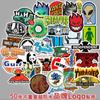 50 peças de vários adesivos de marca de moda com logotipo para malas, motocicletas, carrinhos, notebooks, guitarras, adesivos à prova d'água