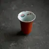 Mo Ji Alum Vermelho Pintado à Mão Yuexin Flor Boca Chá Perfumado Xícara de Chá Cereja Vermelha Underglaze Color literati Alta Xícara de Chá