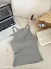 Chaleco de una pieza de moda con bloqueo de color cepillado para otoño e invierno, espalda descubierta tipo racer con almohadilla en el pecho, espalda descubierta ajustada, aspecto adelgazante, para usar como prenda exterior o interior