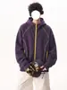 Cárdigan con capucha de peso pesado estilo americano Hsu line deconstruido para hombre, marca de tendencia de alta costura de otoño, chaqueta con capucha fresca y deportiva