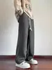 Pantalones Rectos de Pana para Hombre Otoño e Invierno 2024 Nueva Moda de Marca con forro polar Pantalones Deportivos Sueltos de Pierna Ancha Casuales