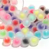 Contas redondas internas coloridas foscas contas com furo pela metade contas centrais contas redondas cor de doce com furo reto contas soltas acessórios semiacabados para DIY contas soltas