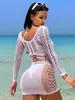 Lencería Sexy de Estilo Europeo y Americano para Mujer, Vestido Bodycon de Manga Larga Ajustado 21105