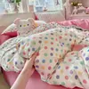 Roupa de Cama 100% Algodão Pura Conjunto de Quatro Peças 100% Algodão Novo Estilo 2026 Capa de Edredom 100% Algodão Lençol de Cima Lençol com Elástico Conjunto de Três Peças para Dormitório Estudantil 3