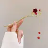Simples 2026 novo modelo grampo de cabelo em forma de U, grampo de flor de ameixa cool e retrô, grampo de cabelo elegante estilo antigo lua crescente