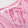 Conjunto de Duas Peças Elegante para Mulheres, Estilo Europeu e Americano Transfronteiriço, Moda Nova 2026, Top Tubinho com Manga Flare e Shorts