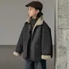 Chaqueta con Forro Polar para Niños Otoño e Invierno 2025 Estilo Nuevo Abrigo de Invierno para Niños Mayores Lana de Cordero Engrosada Tendencia