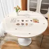 Toalha de Mesa Redonda Impermeável e à Prova de Óleo Sem Lavar Pvc Vidro Macio Tapete de Mesa Redonda Luxo Acessível Mesa de Jantar de Alto Nível Tapete de Mesa de Centro