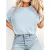 [Camiseta de Algodón Talla Europea] Moda Nueva Europea y Americana Cuello Redondo Pullover Camiseta Lisa para Hombre y Mujer Top Casual de Manga Corta Verde Militar