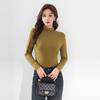 2024 Nuevo Suéter Básico de Cuello Medio Tortuga Color Piel para Mujer Primavera y Otoño Niacinamida Amigable con la Piel Interior Manga Larga Adelgazante Más Fácil de Combinar Top