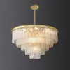 Iluminação Pós-Moderna em Vidro com Padrão de Água em Cobre Maciço de Luxo Leve para Sala de Estar, Sala de Jantar, Quarto de Clube de Vila Estilo Americano Australiano