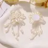 Novo Patch de Tecido Flor Tassel Pérola Falsa Versátil Costurado à Mão Chinês DIY Brincos Suaves Acessórios de Cabelo Broches Acessórios de Roupa