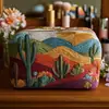 Bolsa de maquillaje acolchada floral de girasol transfronteriza, bolsa multifuncional, impresión digital, directo del fabricante