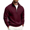 Sudadera para hombre Amazon transfronteriza europea y americana, casual de cremallera con cuello alto de comercio exterior, engrosada y forrada de forro polar, sudadera de color liso para hombre