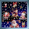 Decoraciones navideñas: Stickers electrostáticos de renos y muñeco de nieve coloridos y de ensueño, efecto de purpurina transfronterizo, pegatinas de cristal de Papá Noel