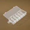 Caixa de acessórios com seis compartimentos, com gancho, anel de brinco PP, caixa de embalagem transparente, divisória para guardar pregos