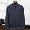 Suéter de Cashmere Espesso Novo Outono e Inverno Masculino Gola Alta Meia Fivela Camisa Base Casual Top Base Tricô Lã Transfronteiriço