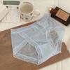 Ropa interior de malla de encaje para mujer, ultra delgada, color nude, con abertura alta, transpirable en la entrepierna, de cintura media, secado rápido, calzoncillos para cadera