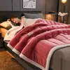 Manta Gruesa para Sofá de Cuatro Estaciones, Manta para Siesta de Oficina, Coral Fleece Pequeño