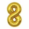 Transfronterizo 16 pulgadas Versión Americana Dorado Cumpleaños Digital Decoración de Fiesta Diseño de Escena Película de Aluminio Globo de Papel de Aluminio Venta al por Mayor