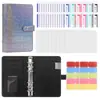 Agenda brillante transfronteriza, libreta de ahorros, libro de desafío de ahorro de dinero, agenda de hojas sueltas, cuaderno de presupuesto en efectivo