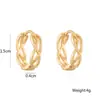 Aogu Moda Transfronteriza Simple Chapado en Cobre Oro de 18 Quilates Geométrico Hueco Aro de Oreja Diseño Femenino Personalidad de Nicho Pendientes Nuevos
