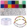 Accesorios para joyería DIY calientes de Amazon 28 rejillas 5000 cuentas de arroz accesorios en caja A- Z 26 palillos de cuentas