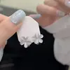 Pendientes de flor de piedra ojo de gato nuevos, frescos y elegantes para mujer, de moda, lujo ligero, alta gama, dulces y versátiles