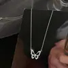 Collar de mariposa de cristal Super Fairy para mujer, gargantilla de diseño elegante y combinable con todo, cadena de clavícula.