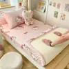 Sábana bajera de algodón puro Sanrio para estudiante individual y doble, totalmente de algodón, con estampado de dibujos animados, artículo individual, funda de cama, sábana antideslizante